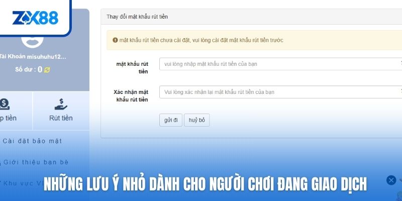 Những lưu ý nhỏ dành cho người chơi đang giao dịch